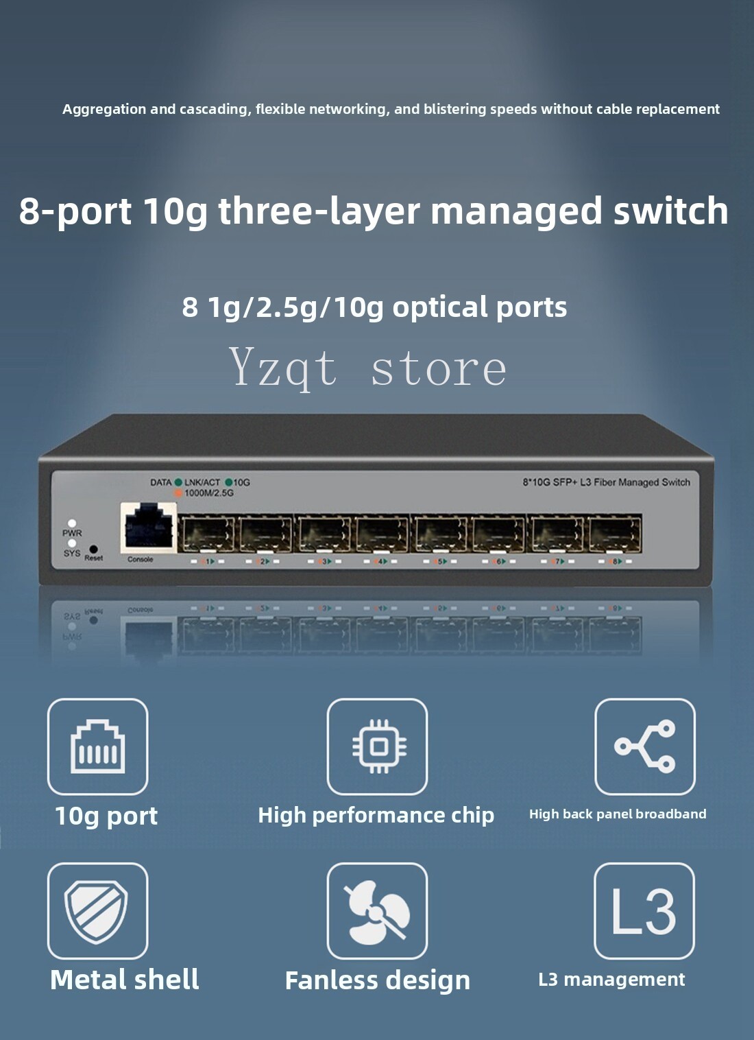Sfp+ 10G Managed Switch 8 Port - Sakelar Ethernet 10 Gigabit 8-Port untuk
